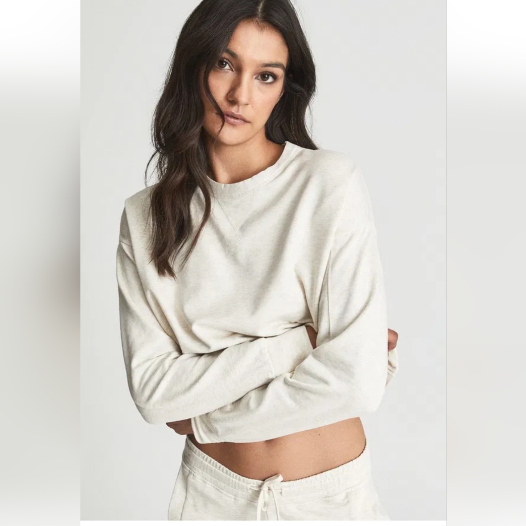 Reiss Nina Sweatshirt Heathered Euc Xs